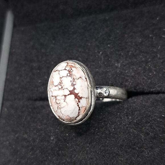 Wild Horse Jasper 925 Silver Plated Size 8 Crystal Ring - Picture 3 of 3